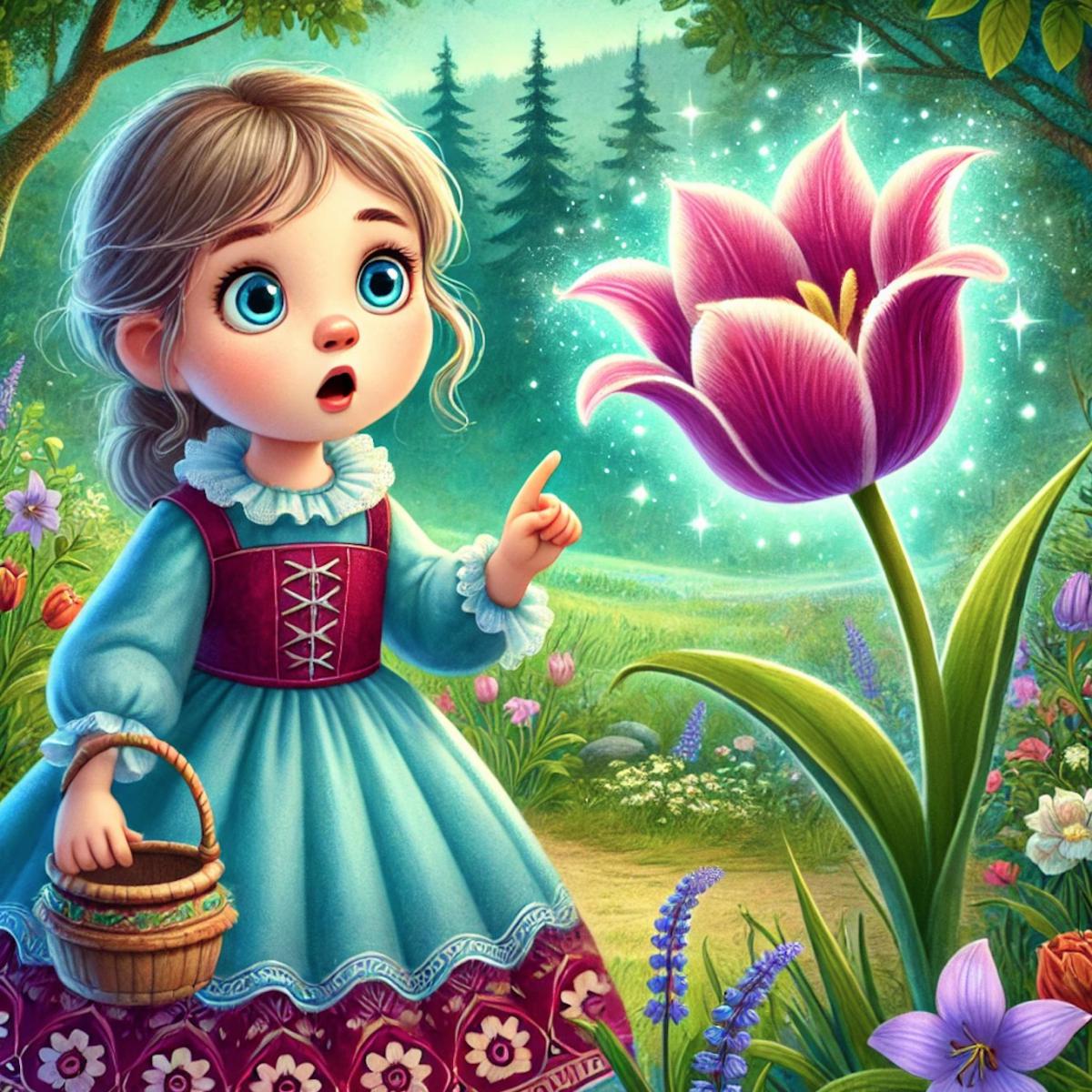 La petite fille et les tulipes magiques