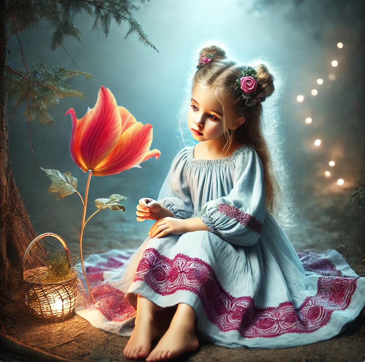 La petite fille et les tulipes magiques
