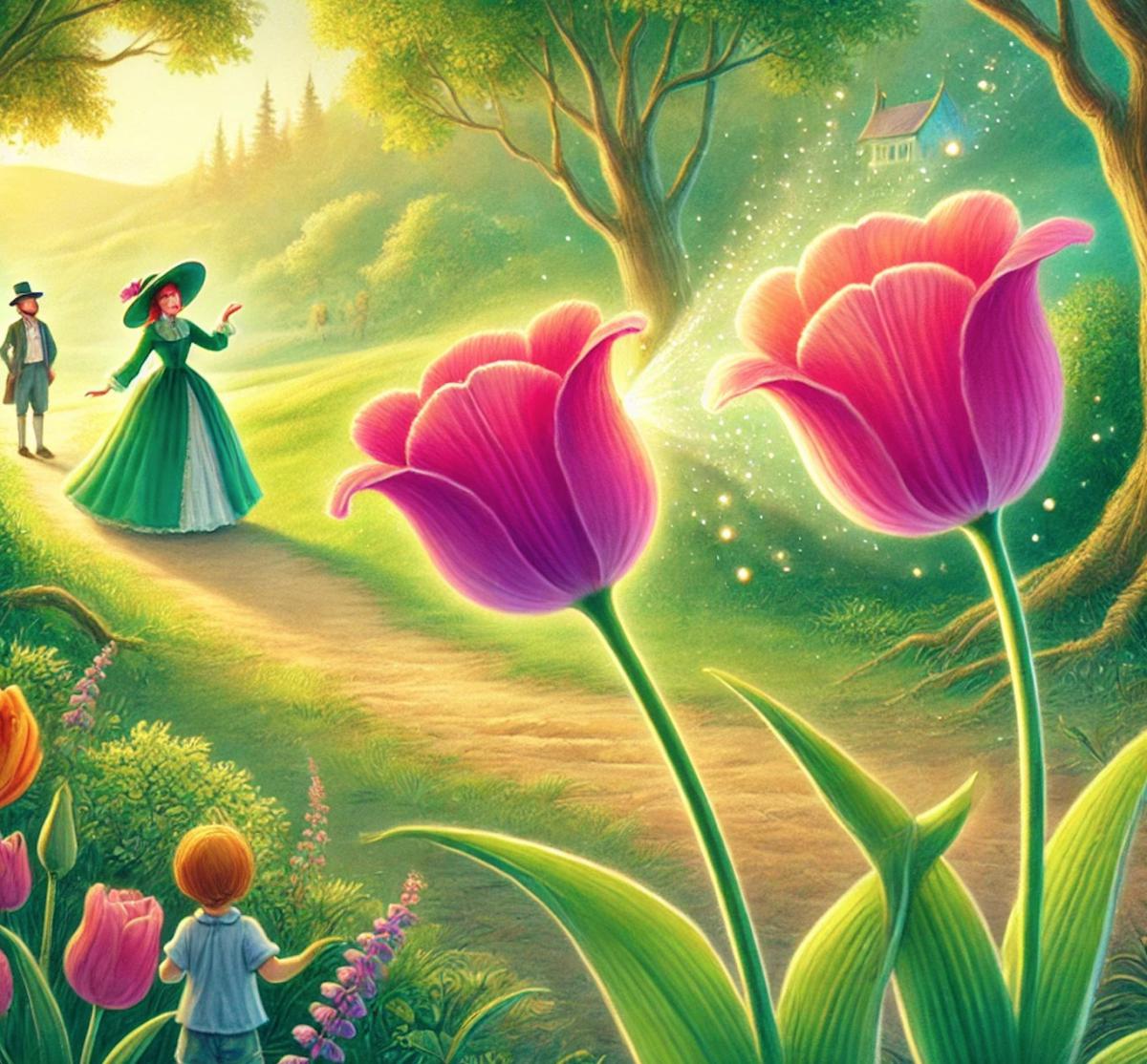 La petite fille et les tulipes magiques