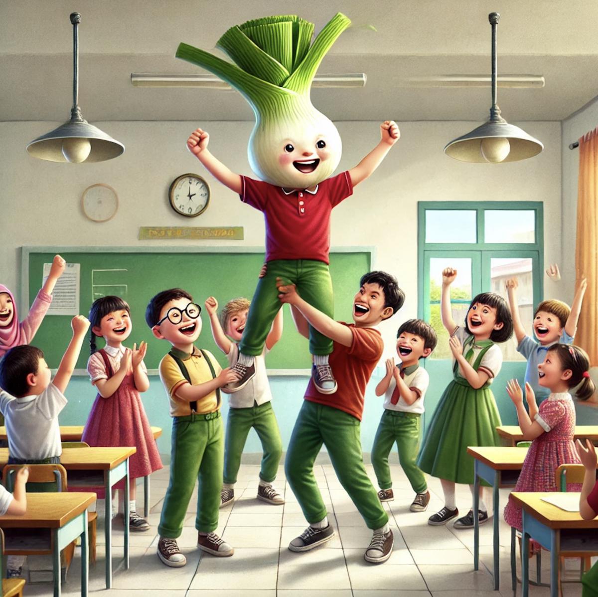 Le petit garçon à la tête de poireau