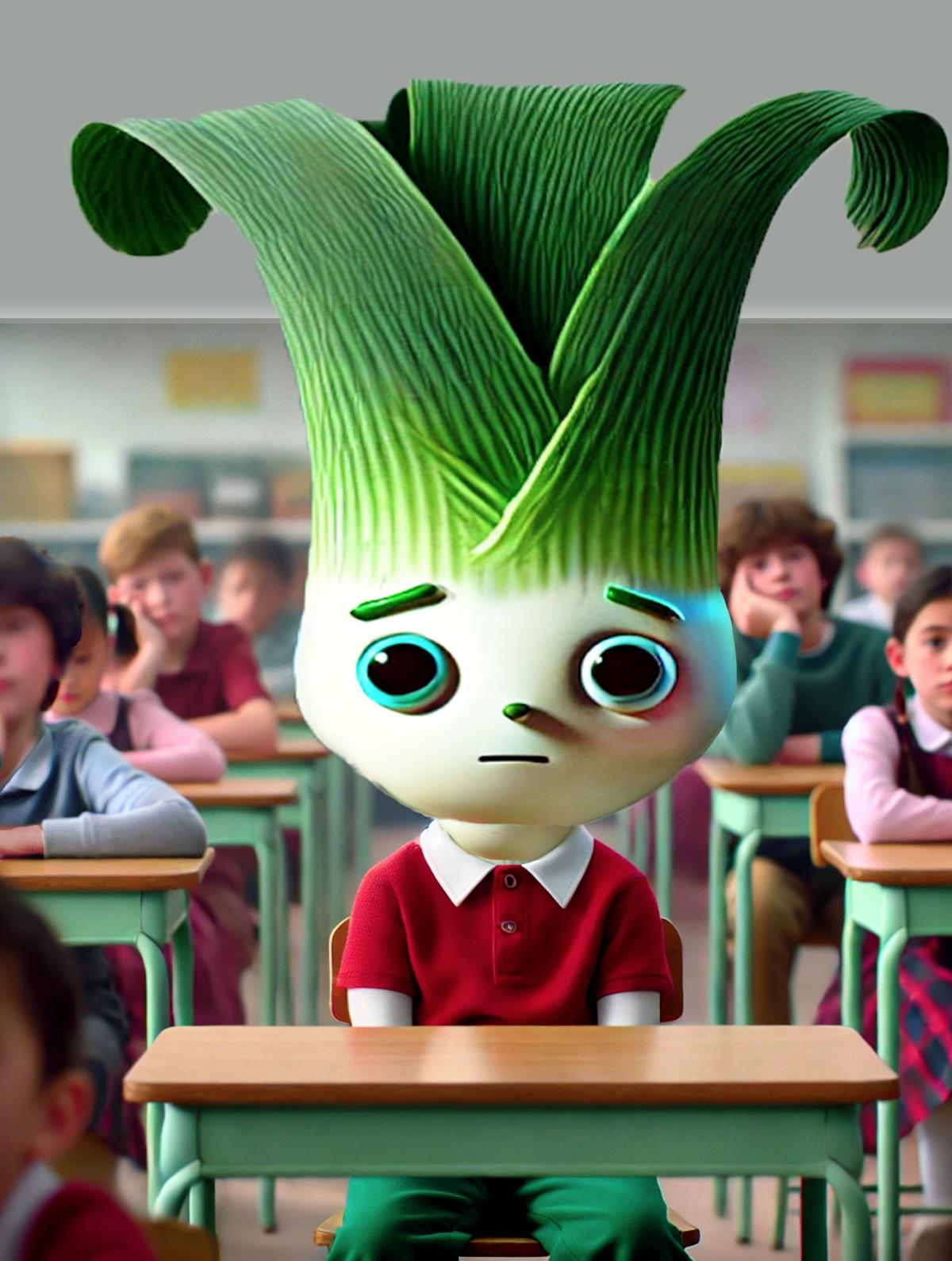 Le petit garçon à la tête de poireau