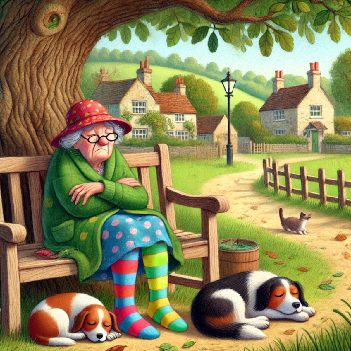 La vieille dame avec les chaussettes dépareillées